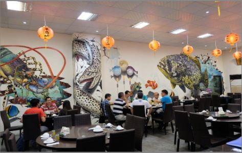 水富海鲜餐厅墙体彩绘